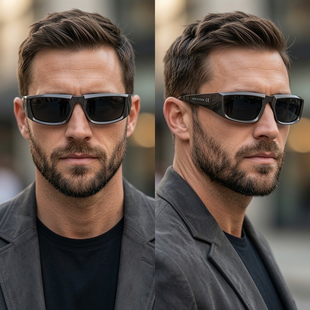 Sunglasses Sports UV400 Protection Gray Frame Fishing Running Shades Retro Gafas